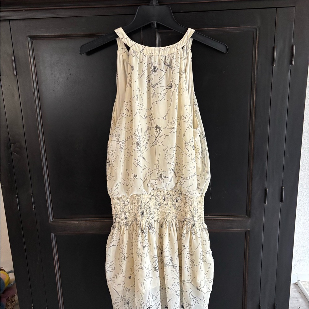 Lush Ivory and Black Patterned Maxi Dress
